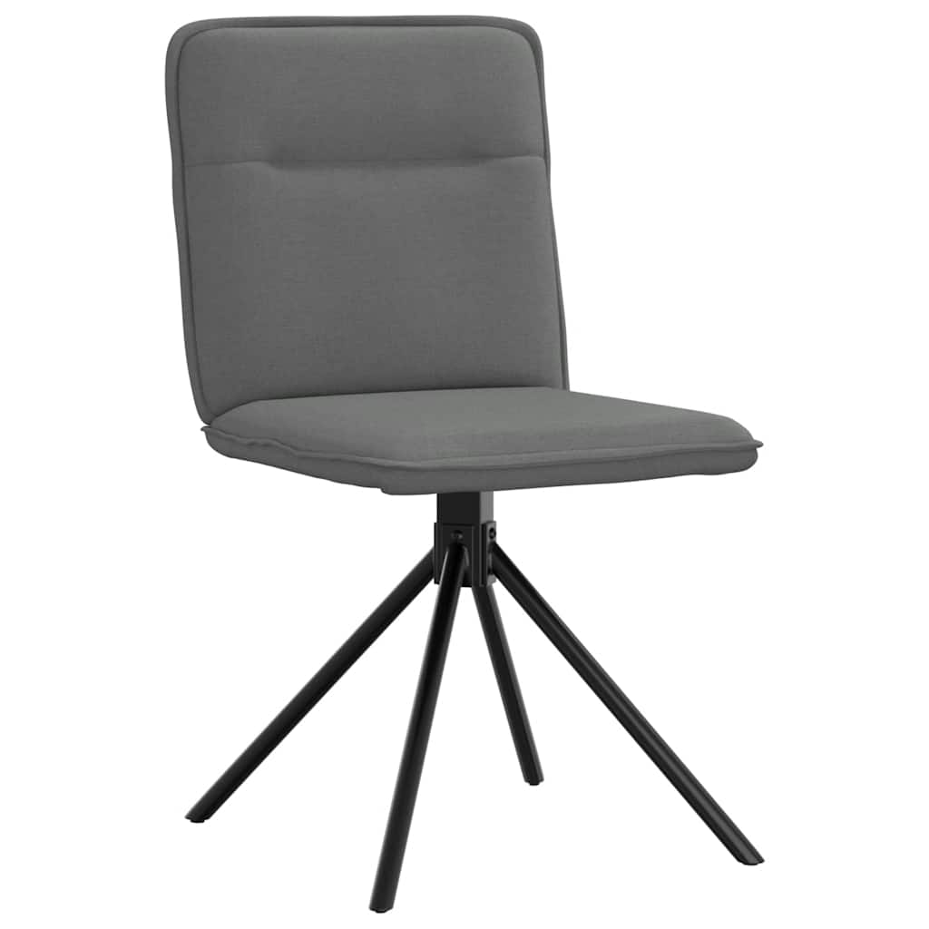 Cadeiras de jantar 4 pcs tecido cinzento-escuro