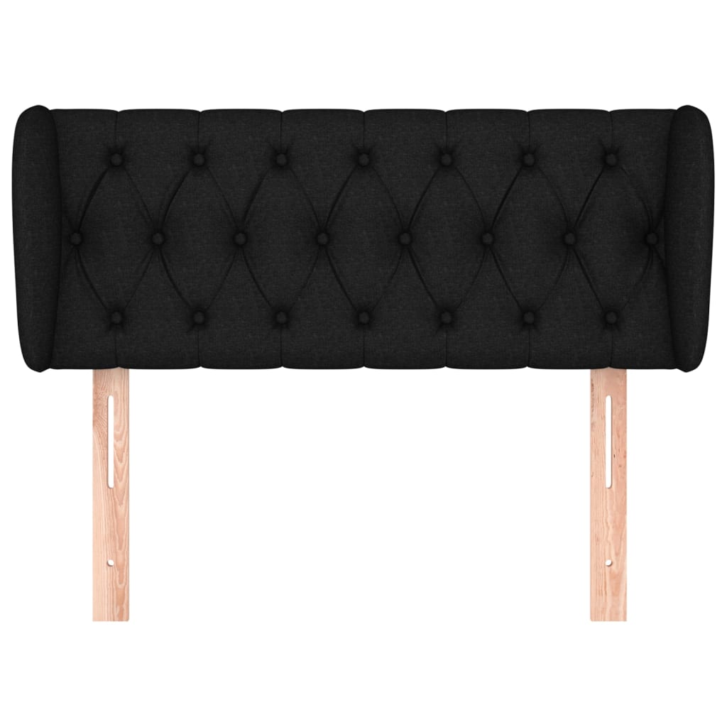 Cabeceira de cama c/ abas tecido 103x23x78/88 cm preto