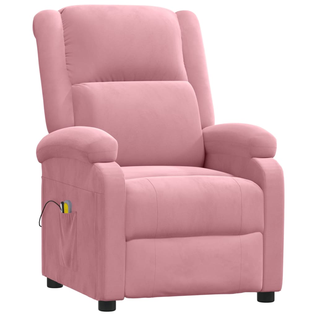 Poltrona de massagens elétrica veludo rosa
