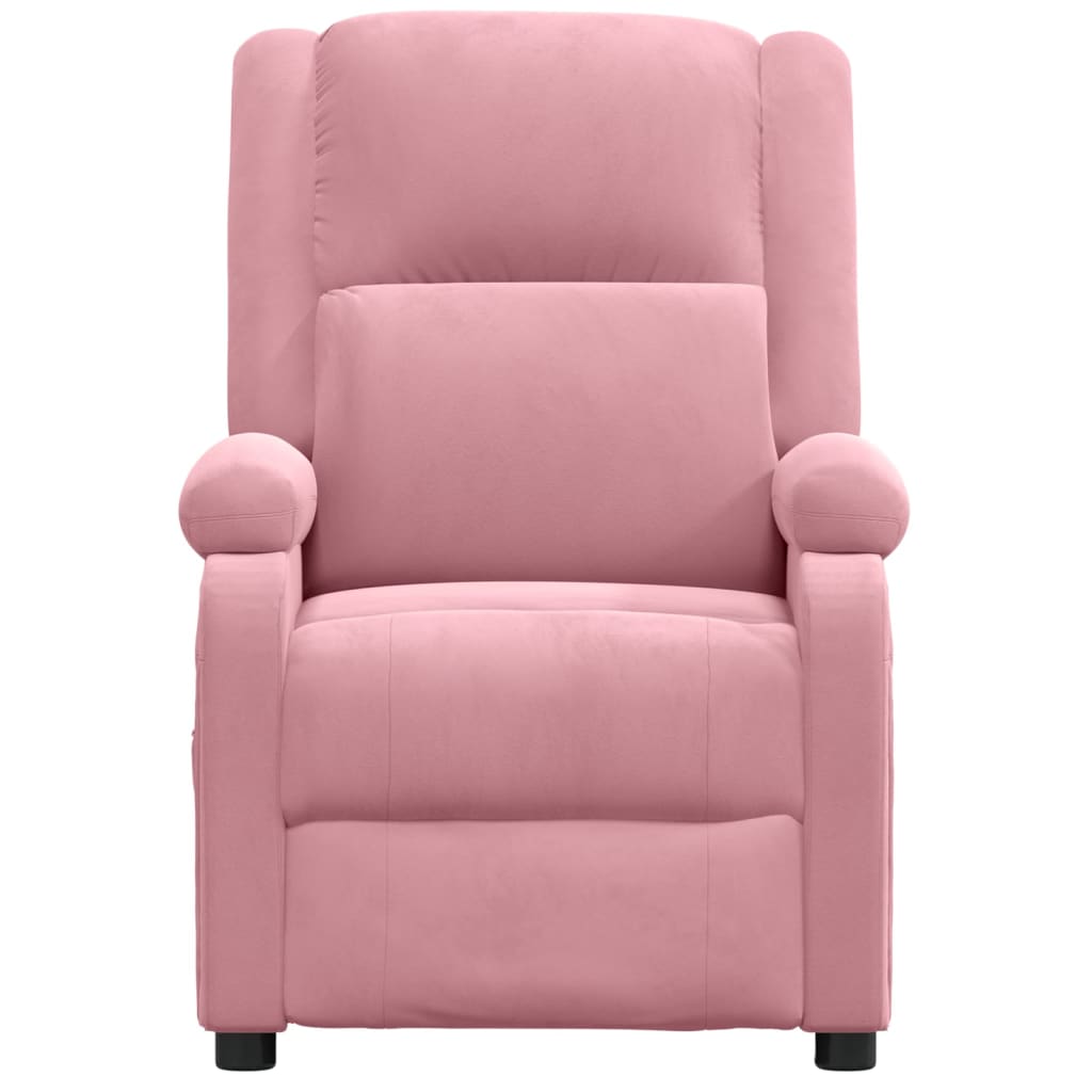 Poltrona de massagens elétrica veludo rosa