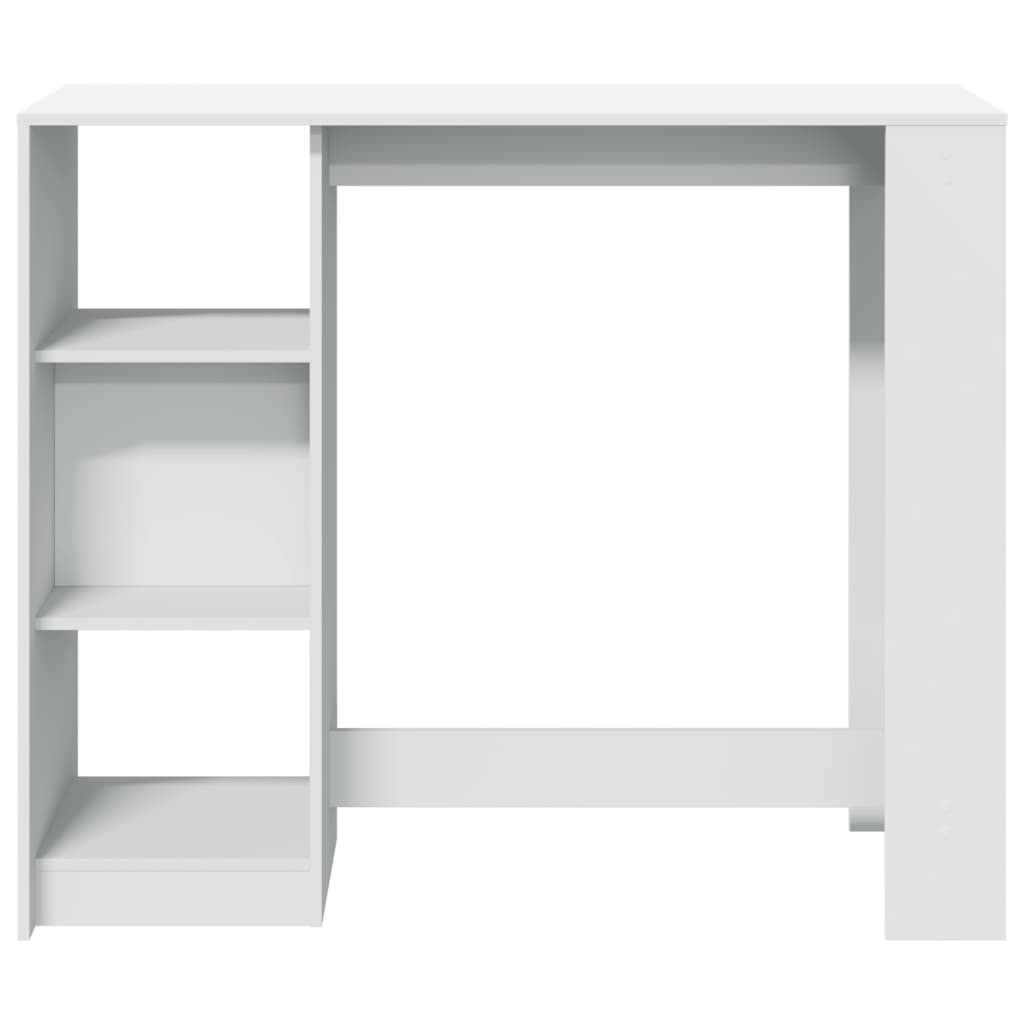 Mesa de bar com prateleiras derivados de madeira branco