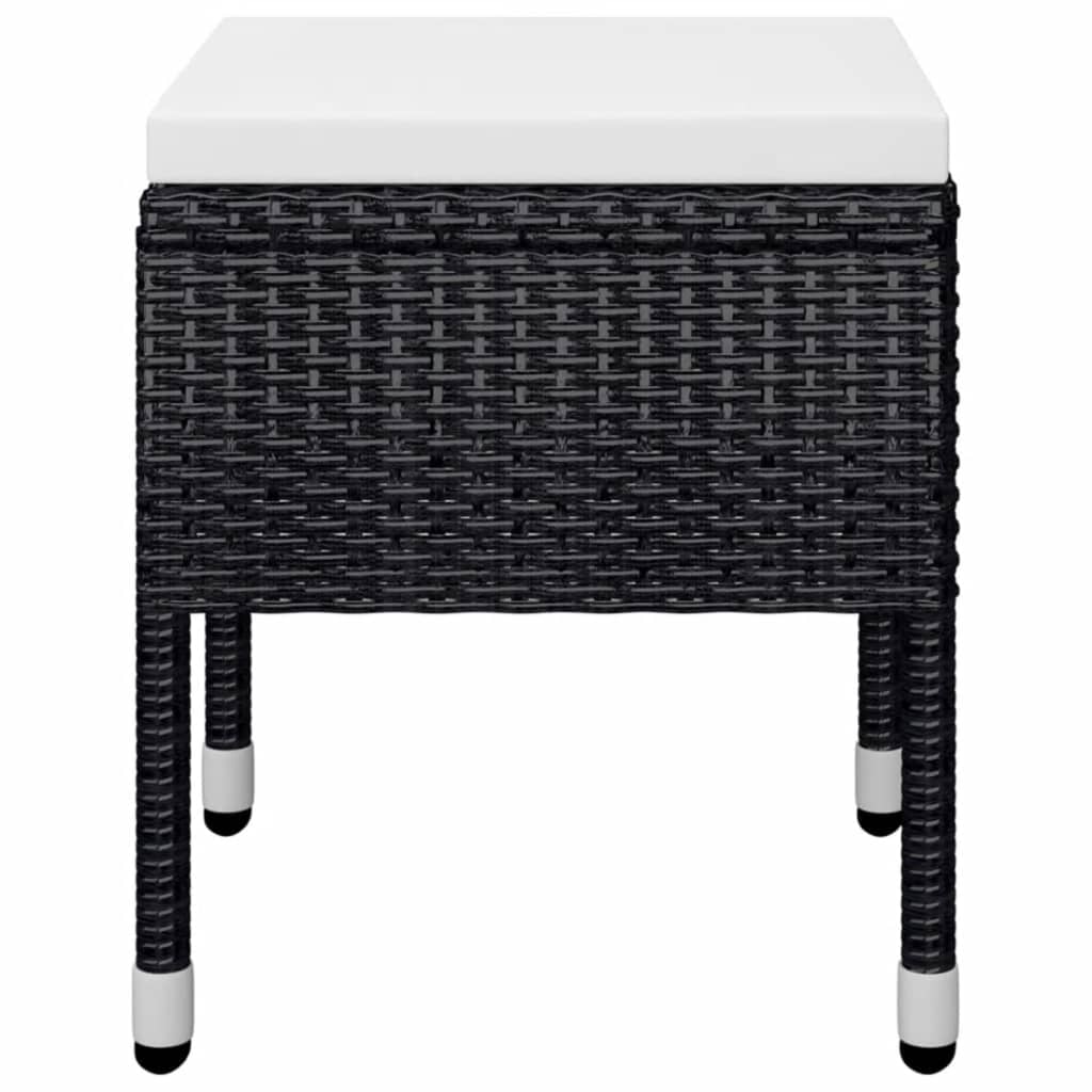 5 Pcs conjunto de jantar para jardim preto