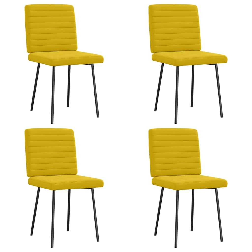 Cadeiras de jantar 4 pcs veludo amarelo