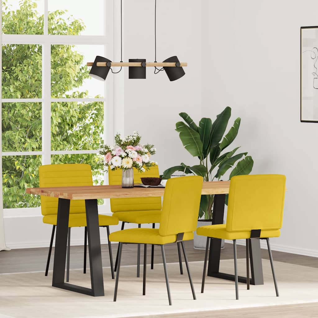 Cadeiras de jantar 4 pcs veludo amarelo