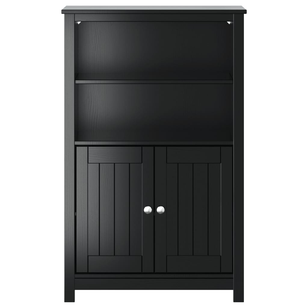 Móvel de casa de banho berg 69,5x34x110 cm pinho maciço preto