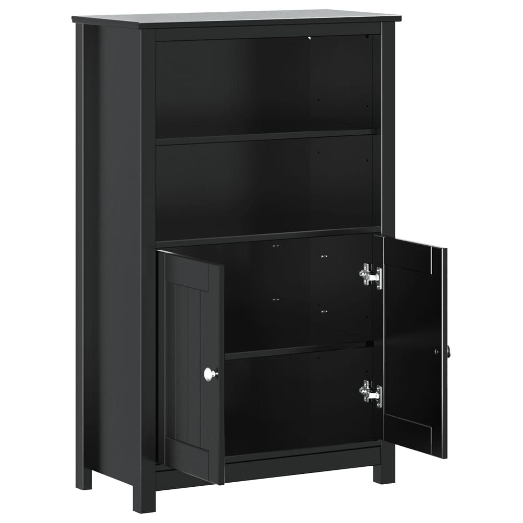 Móvel de casa de banho berg 69,5x34x110 cm pinho maciço preto