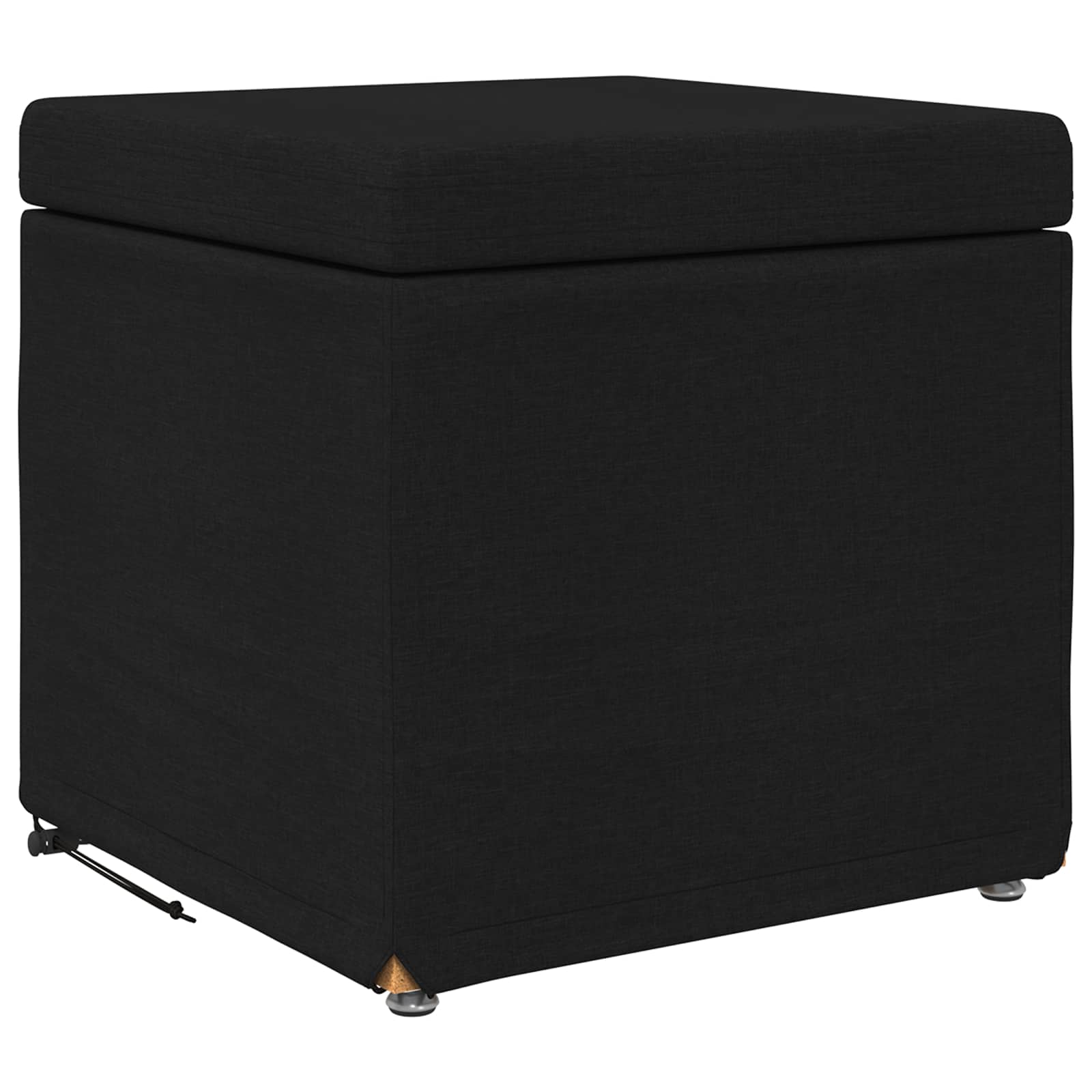 Banqueta preto 41 x 41 x 40 cm tecido e madeira engenharia