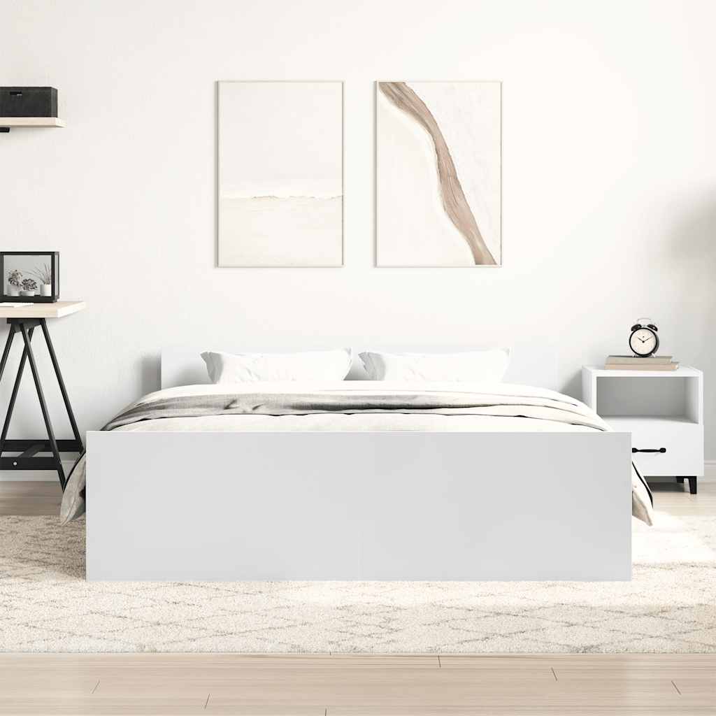 Estrutura cama c/ painéis de cabeceira e pés 120x200 cm branco