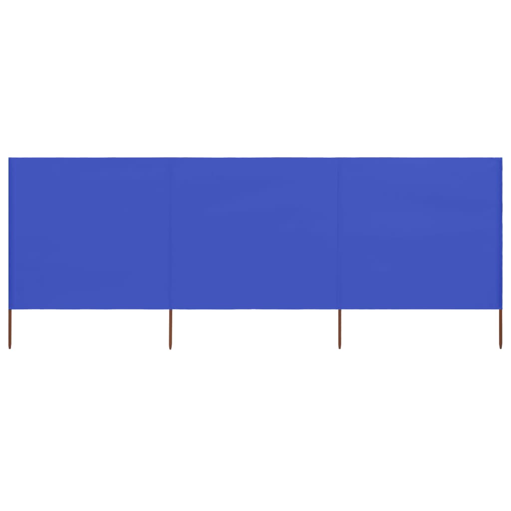 Para-vento com 3 painéis em tecido 400x80 cm azul-ciano