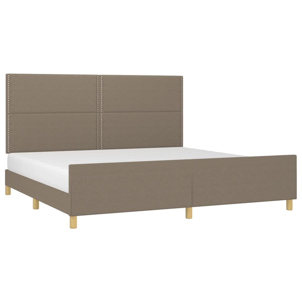 Cama sem colchão 200x200 cm tecido cinzento-acastanhado