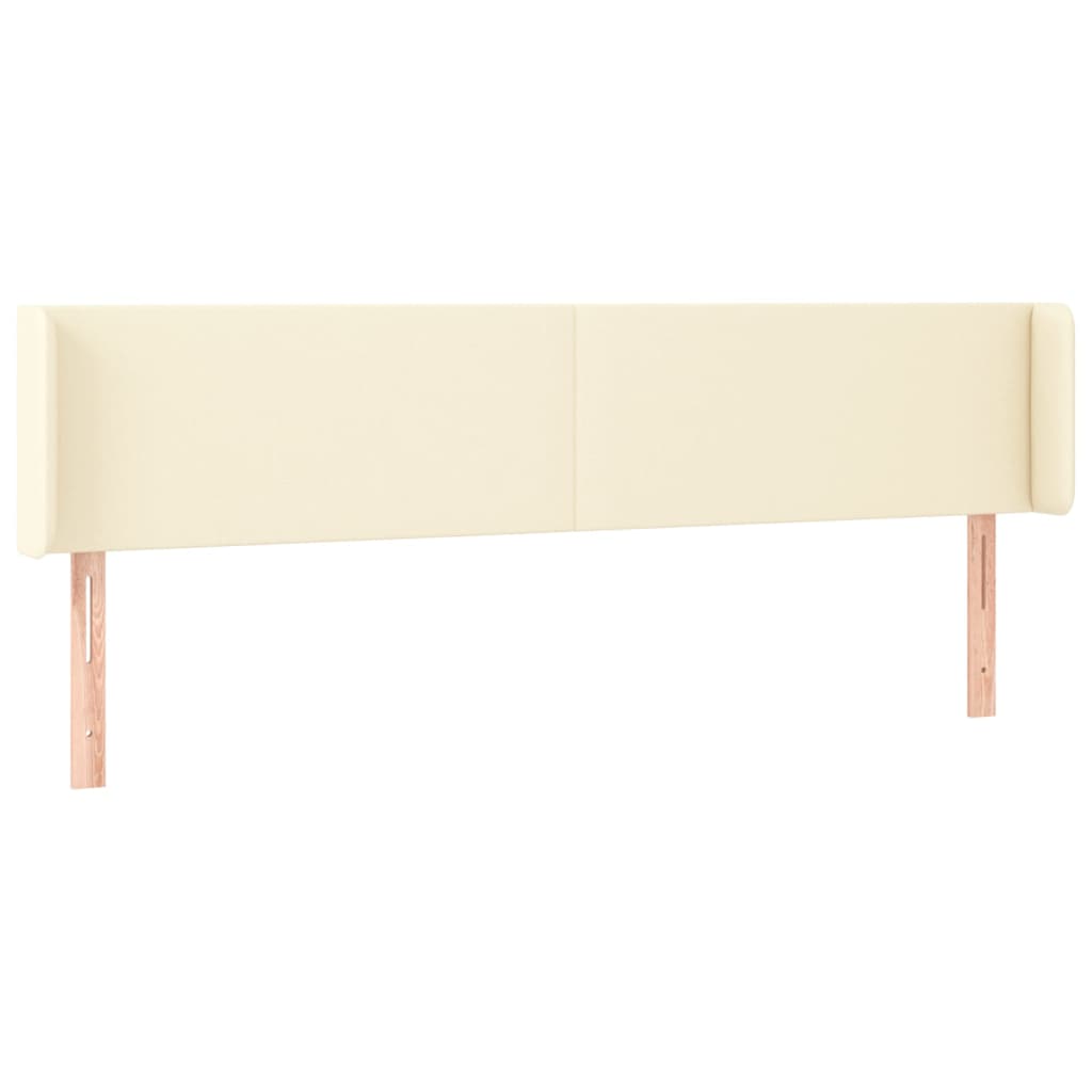 Cabeceira de cama c/ LED 203x16x78/88 cm couro artificial crème