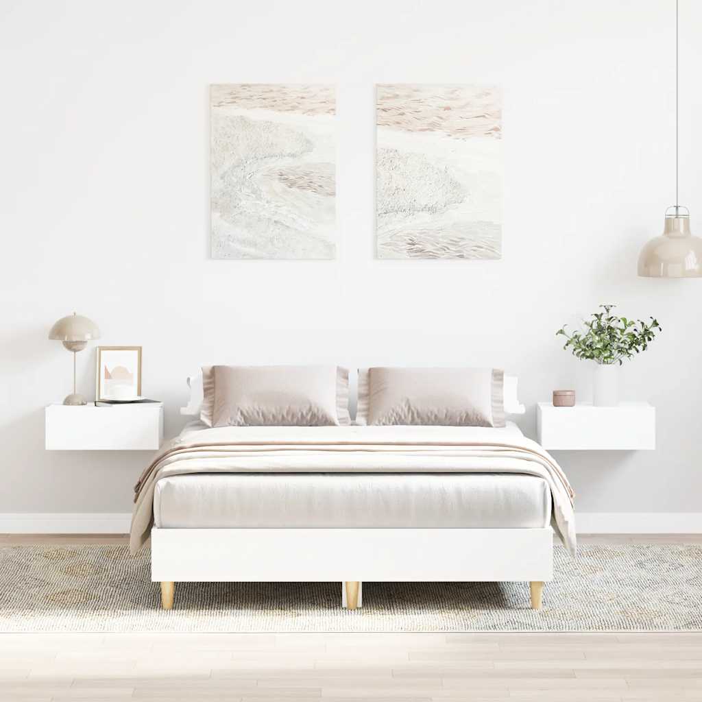 Estrutura de cama sem colchão 140x190 cm branco