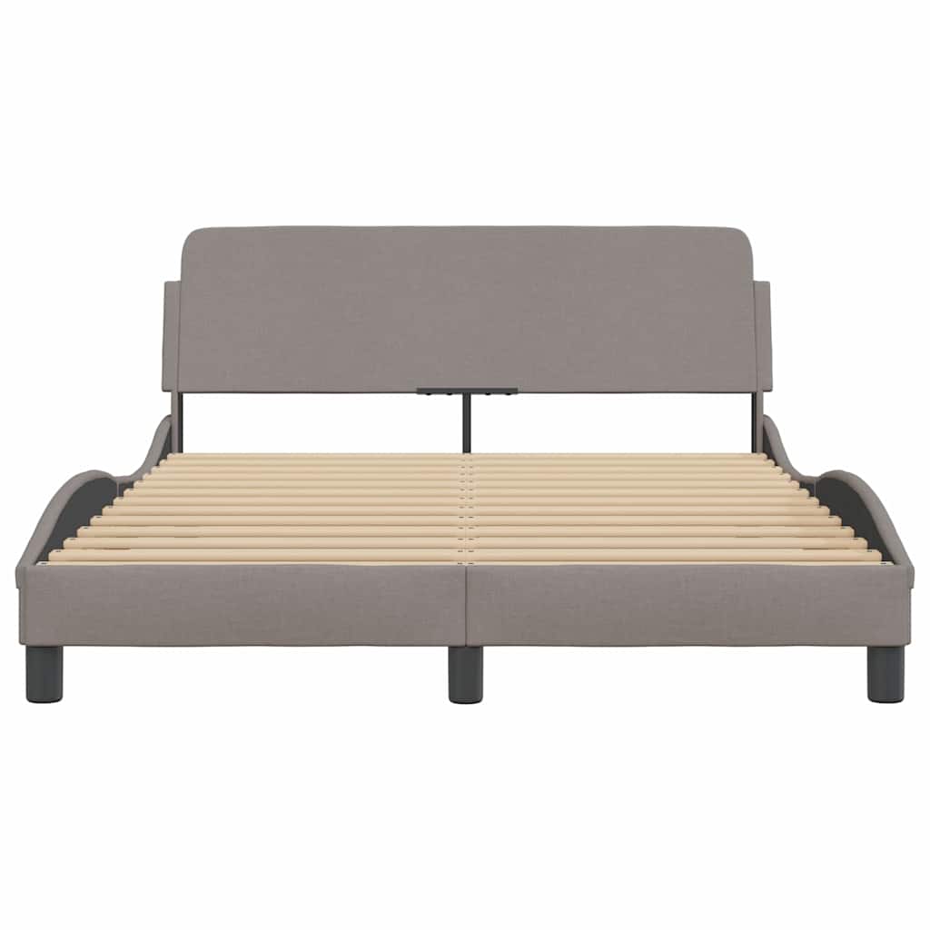 Estrutura de cama dover 140x190 cm tecido castanho-acinzentado