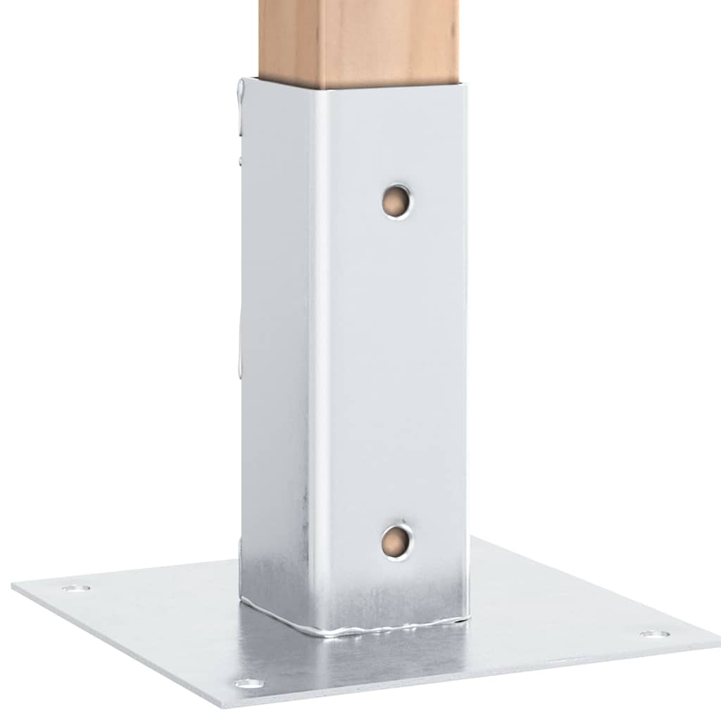Bases de poste quadradas 12 pcs prata 46x46 mm aço galvanizado