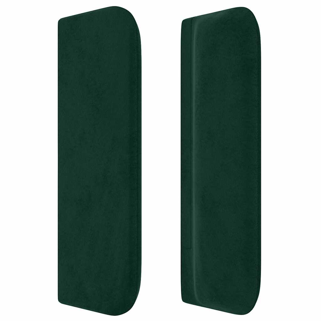 Cabeceira de cama c/ abas veludo 183x16x78/88cm verde-escuro