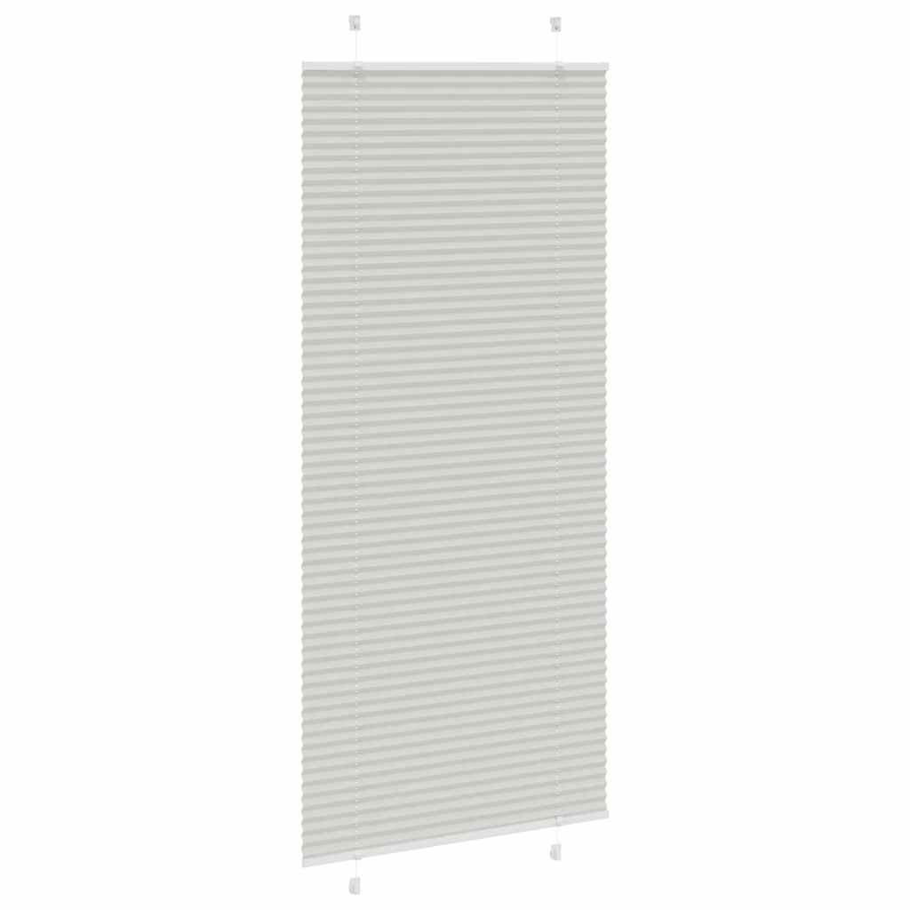 Cinzento luz plissada cega 90x200 cm largura tecido 89,4 cm