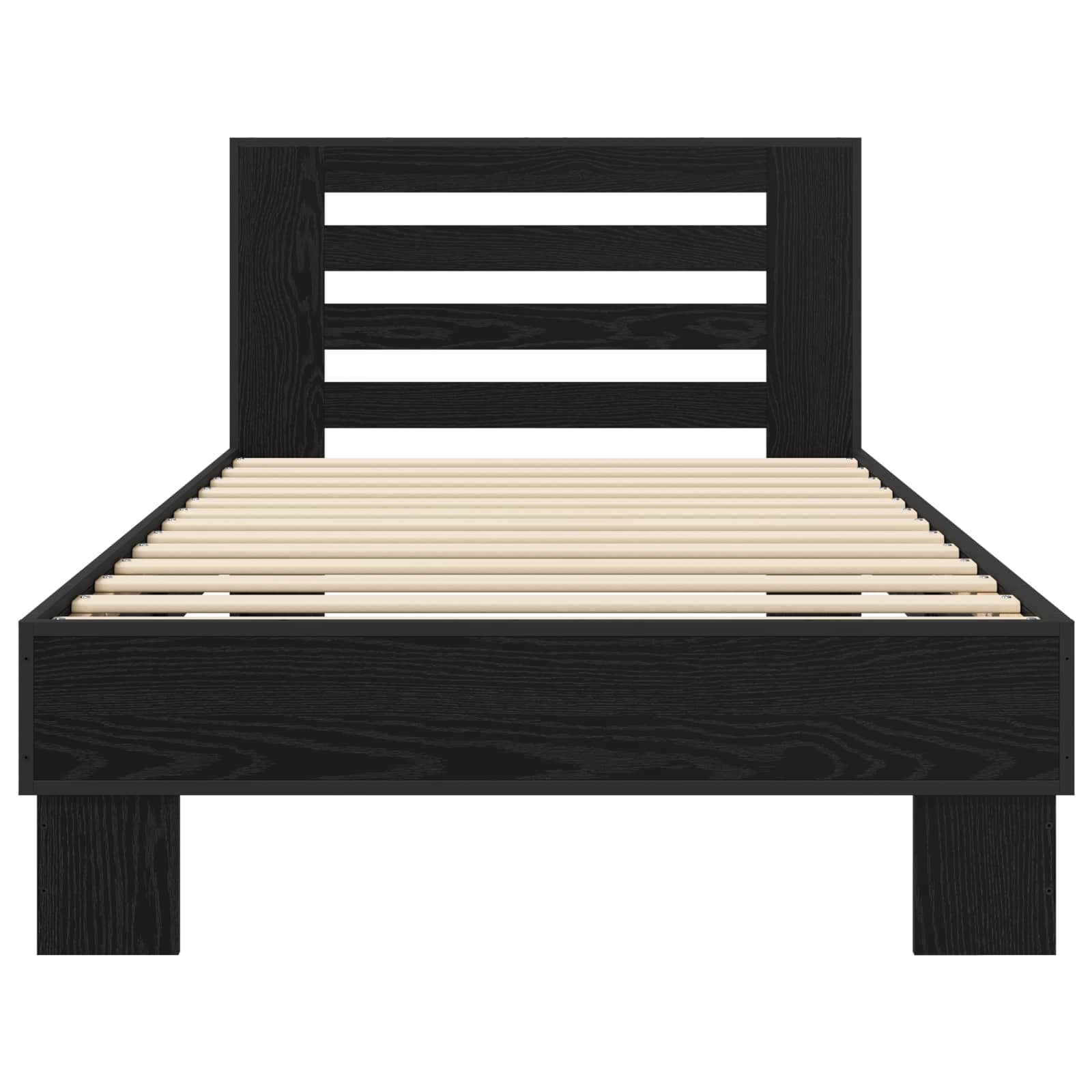 Estrutura de cama com cabeceira carvalho preto 80 x 200 cm