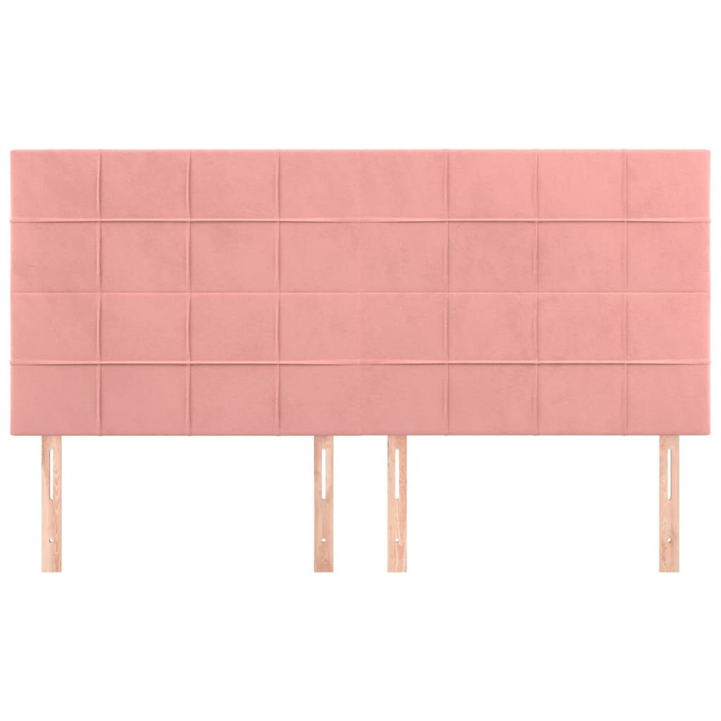 Cabeceira rosa 180x5x118/128 cm veludo