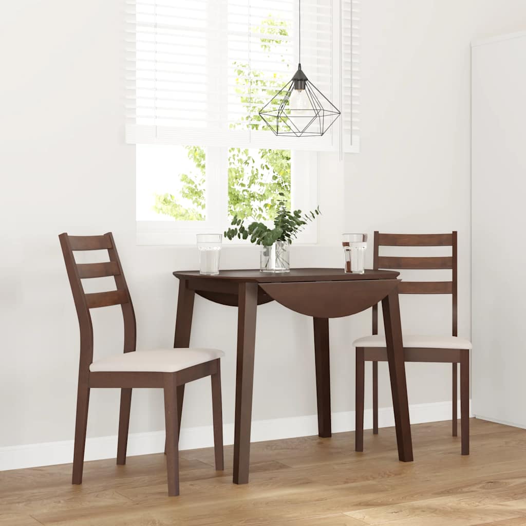 Cadeiras de jantar com almofadões 2 pcs madeira maciça castanho
