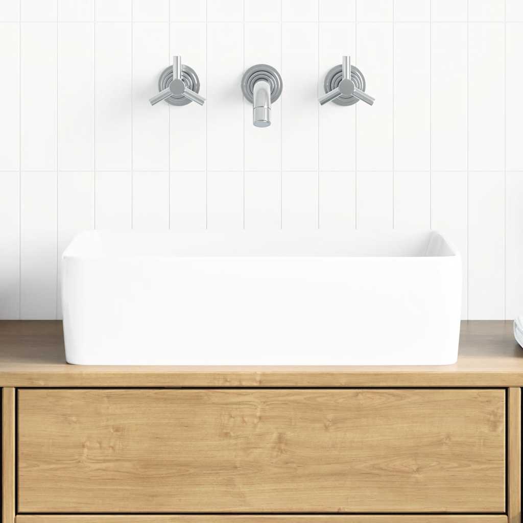 Lavatório retangular 48x37x13 cm cerâmica branco