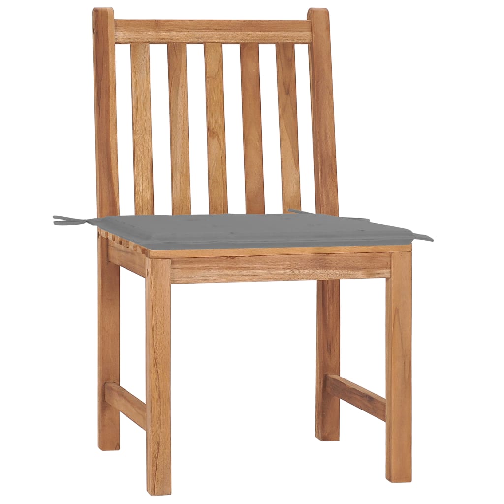 Cadeiras de jardim c/ almofadões 2 pcs teca maciça