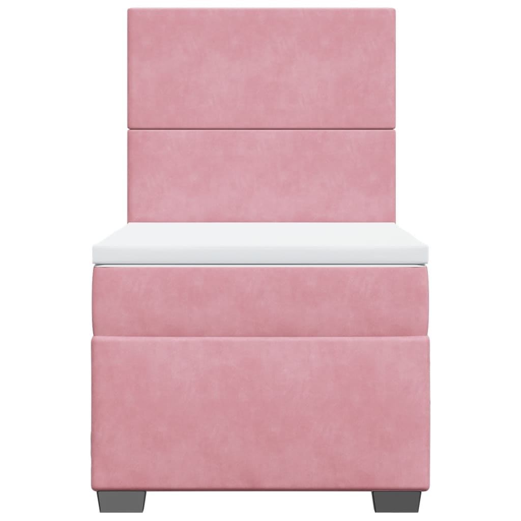 Cama com molas/colchão 90x200 cm veludo rosa
