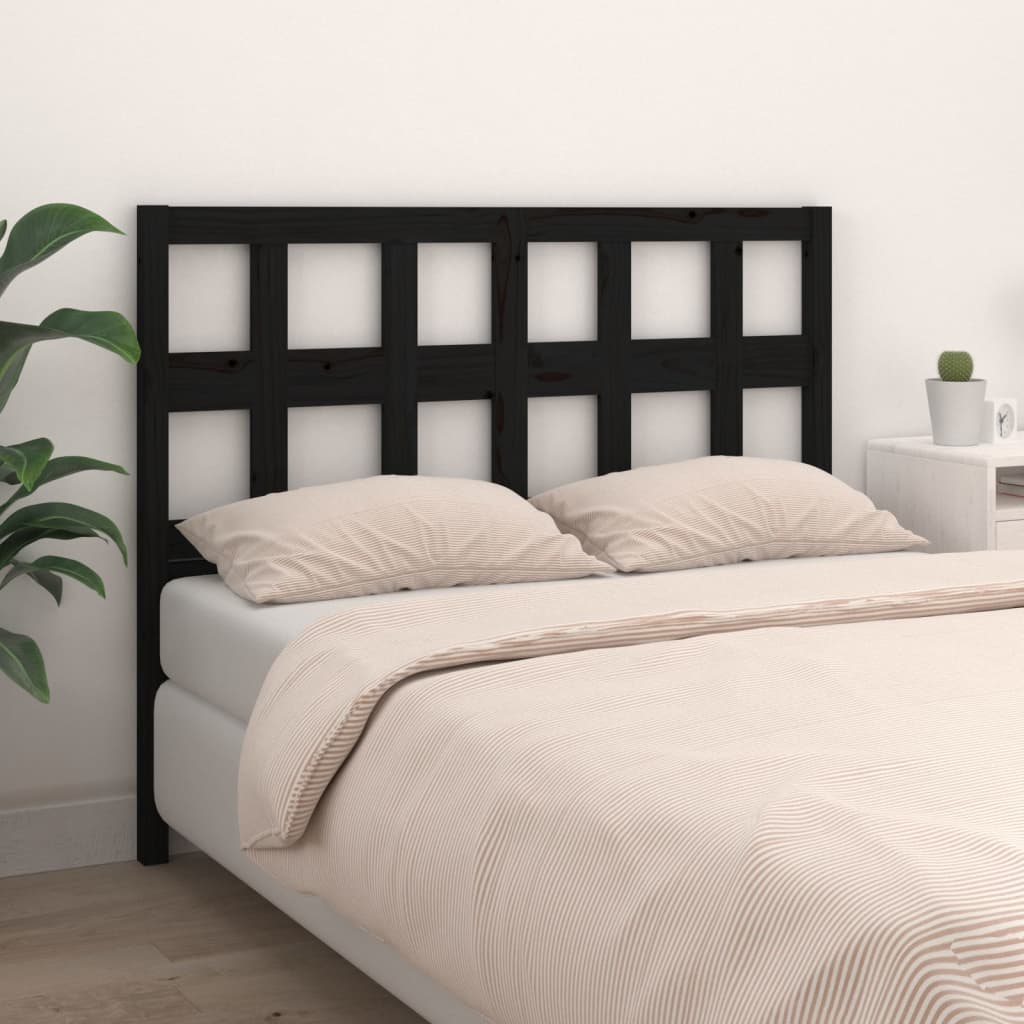 Cabeceira de cama 205,5x4x100 cm pinho maciço preto
