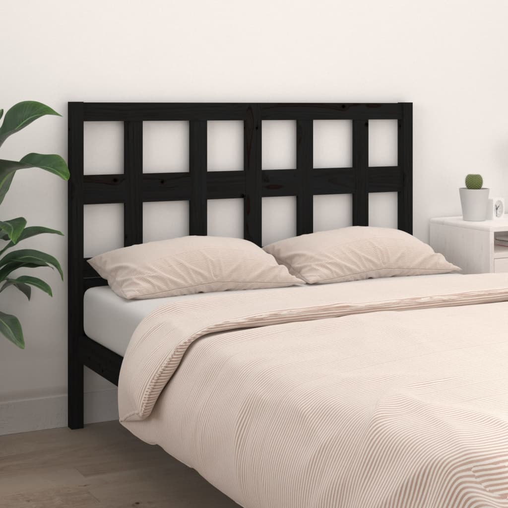 Cabeceira de cama 205,5x4x100 cm pinho maciço preto