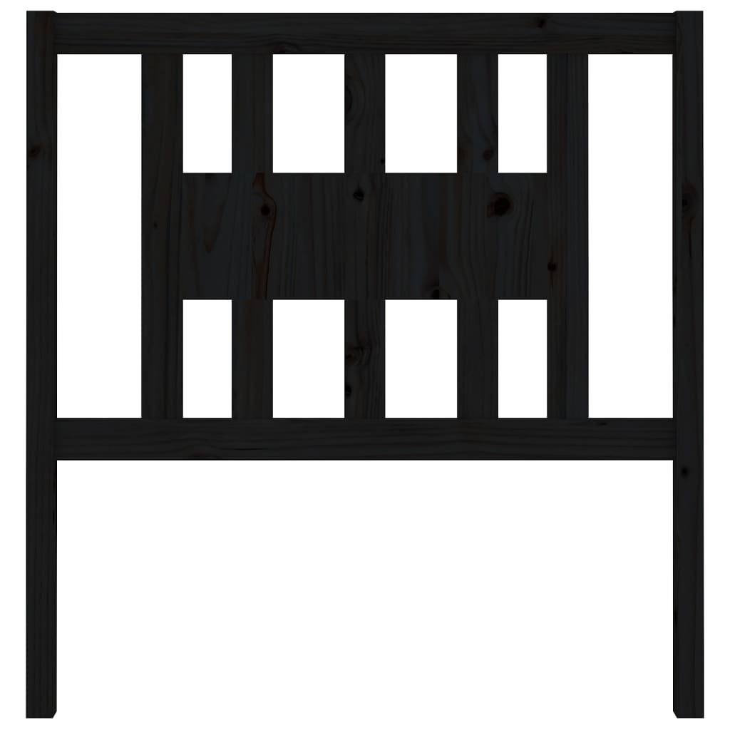 Cabeceira de cama 81x4x100 cm pinho maciço preto