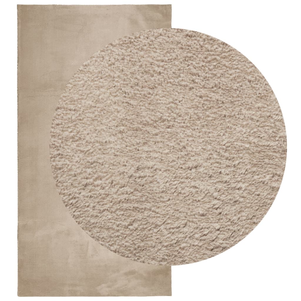 Tapete pelo curto macio e lavável huarte 80x150 cm cor areia