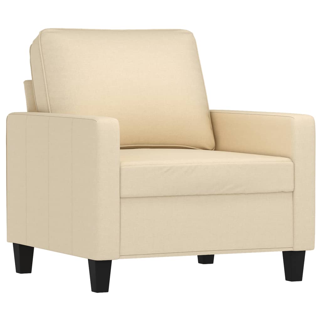 Poltrona com apoio de pés 60 cm tecido cor creme