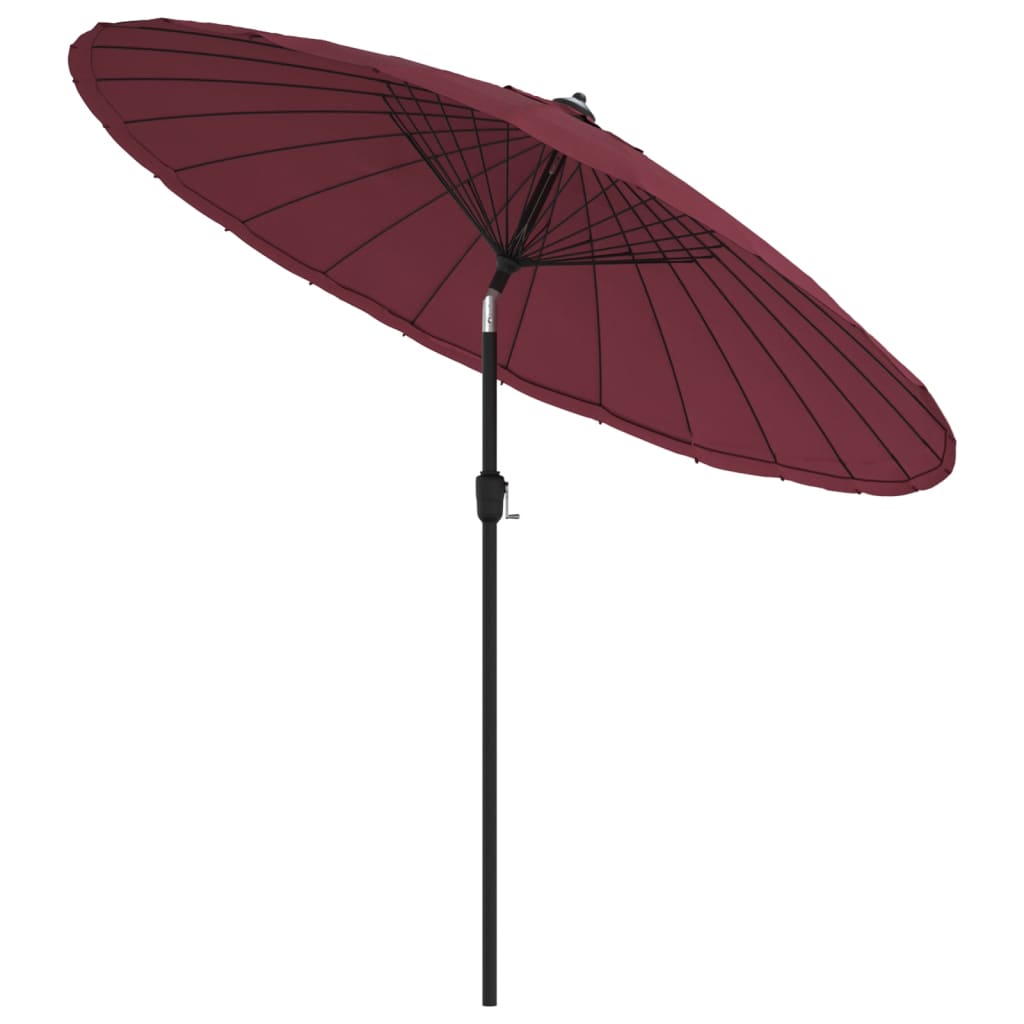 Guarda-sol exterior c/ mastro alumínio 270 cm vermelho bordô