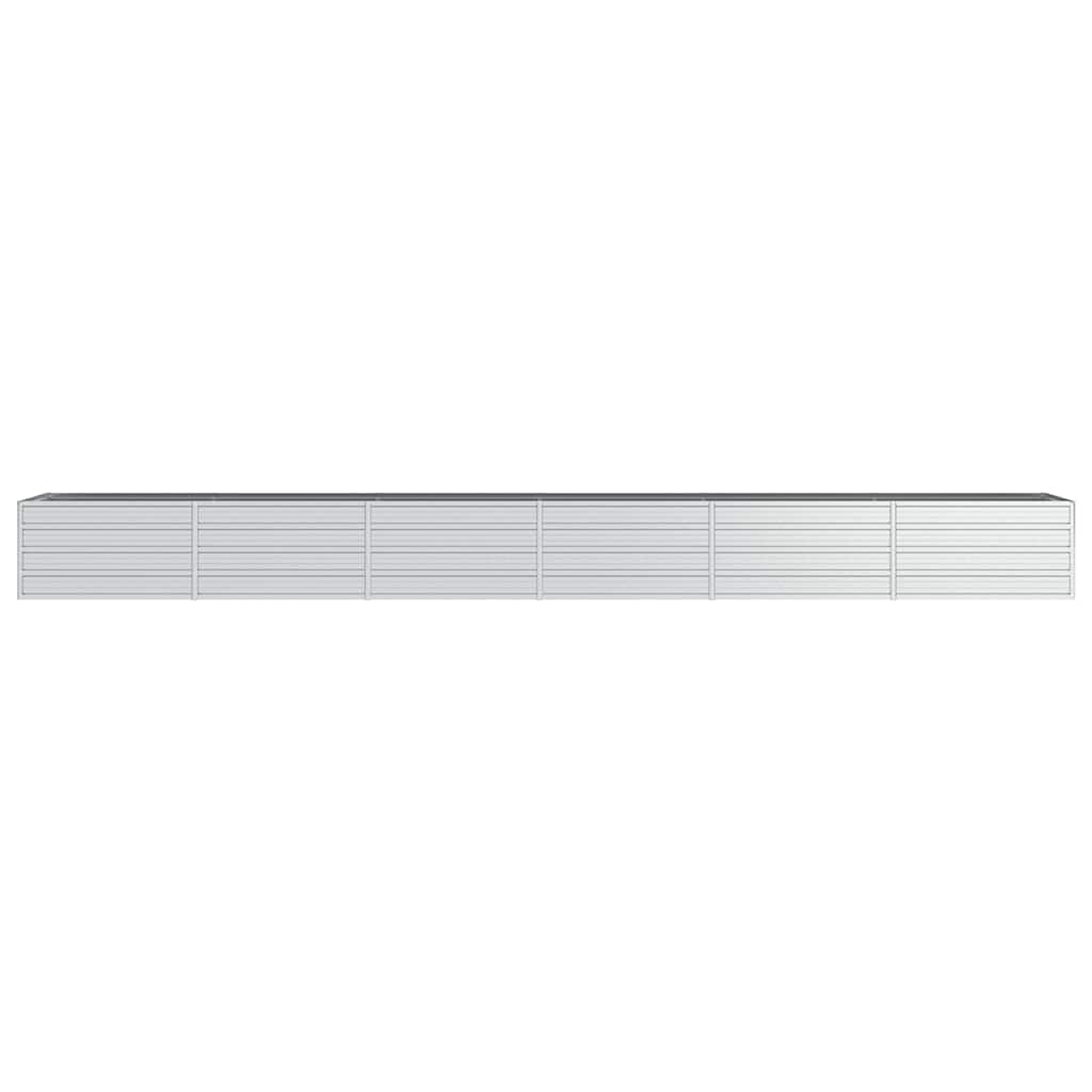 Canteiro elevado de jardim 480x80x45cm aço galvanizado prateado