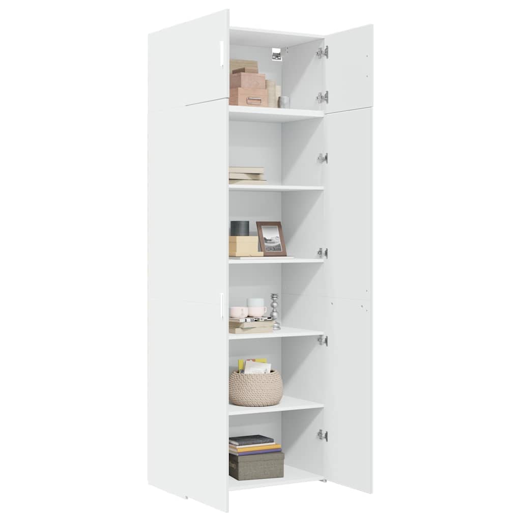Armário de arrumação 80x42,5x225 cm derivados de madeira branco