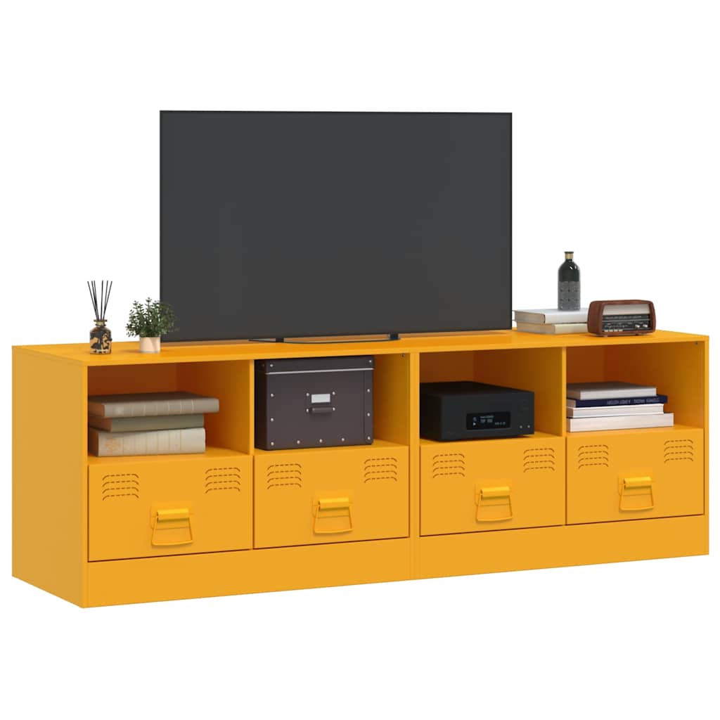 Móveis de TV 2 pcs 67x39x44 cm aço amarelo mostarda