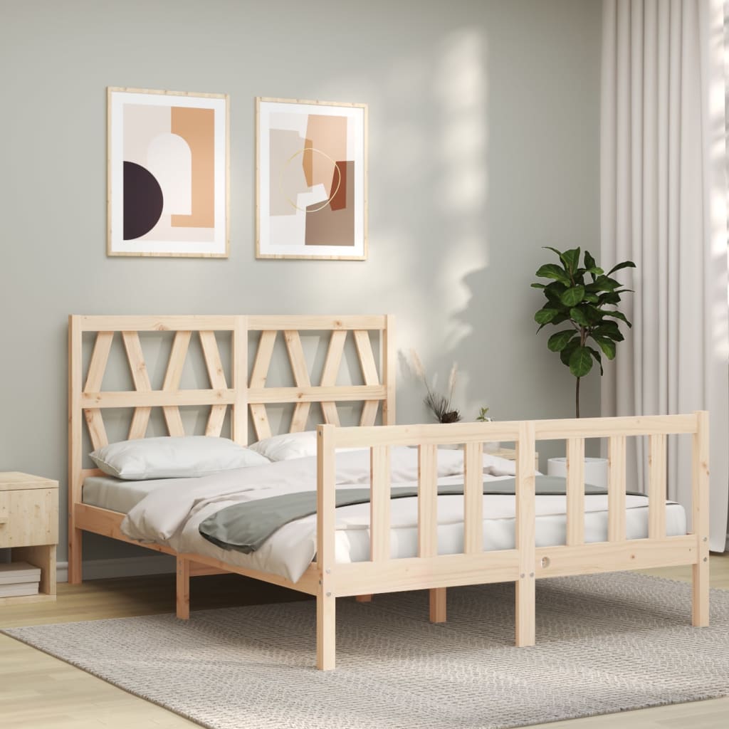 Cama sem colchão 140x200 cm madeira de pinho maciça