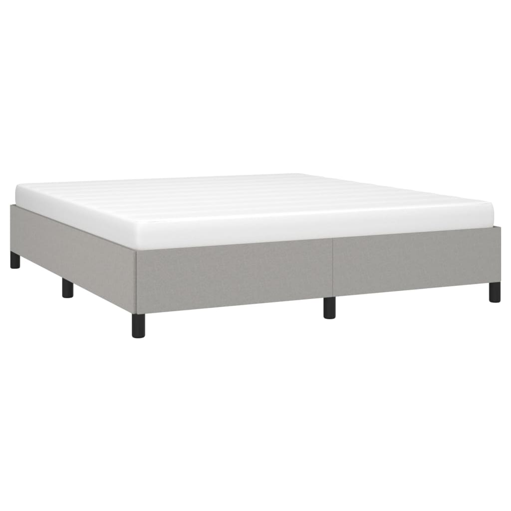 Estrutura de cama sem colchão 160x200 cm tecido cinzento-claro