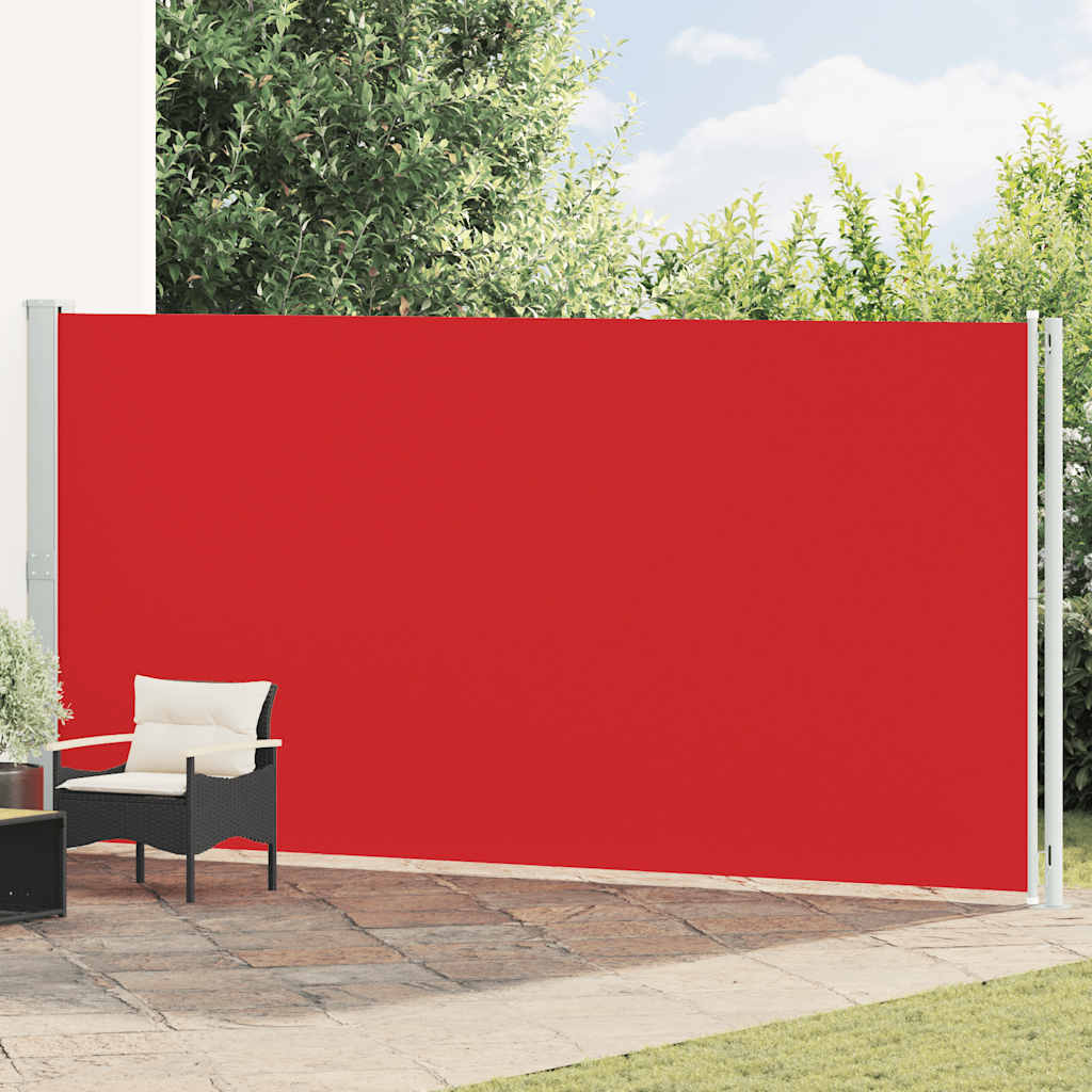 Toldo lateral retrátil para pátio 200x600 cm vermelho