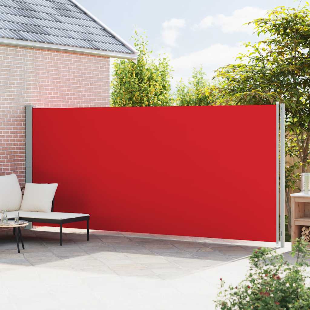 Toldo lateral retrátil para pátio 200x600 cm vermelho