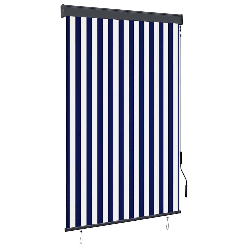 Estore de rolo para exterior 120x250 cm azul e branco