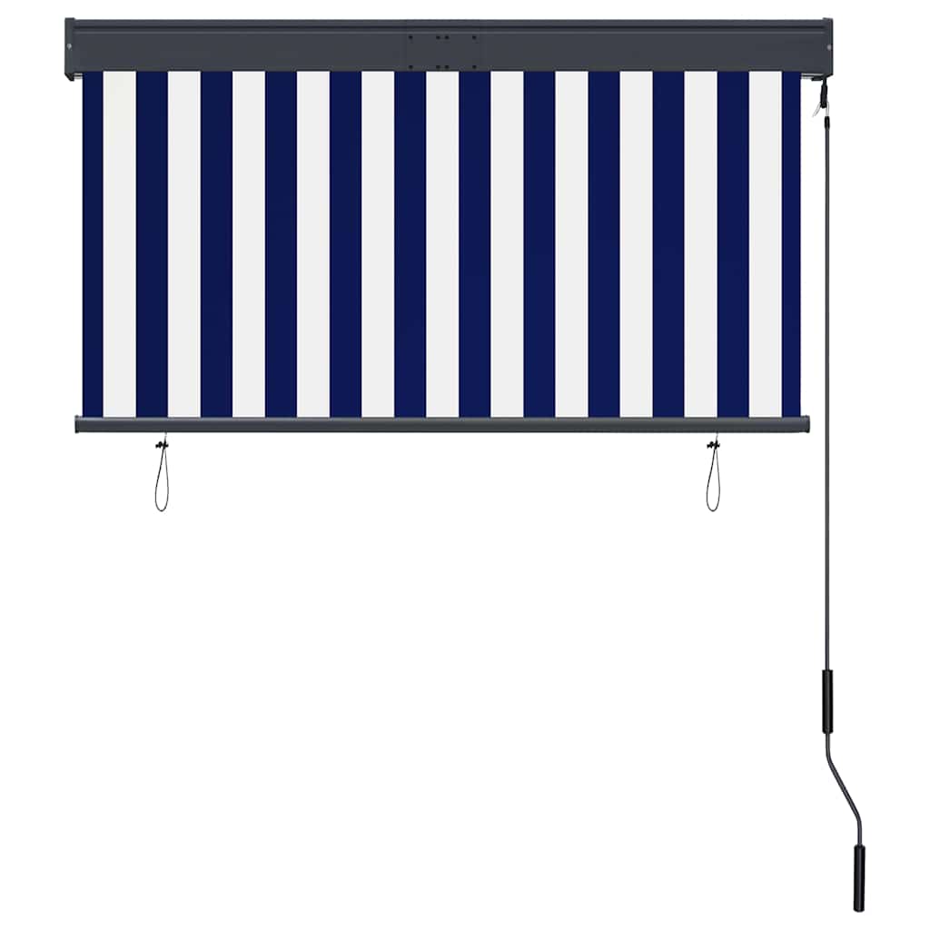 Estore de rolo para exterior 120x250 cm azul e branco