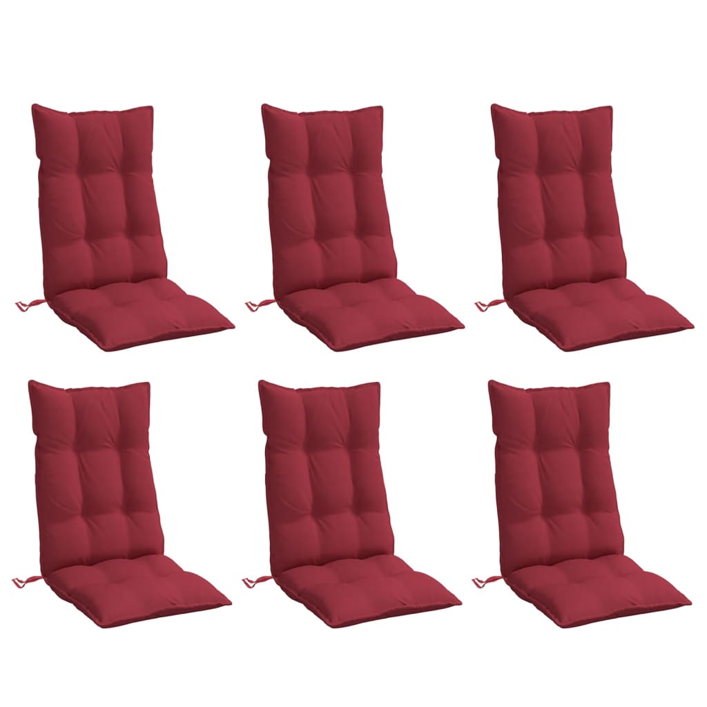 Almofadões p/ cadeira encosto alto 6 pcs oxford vermelho tinto