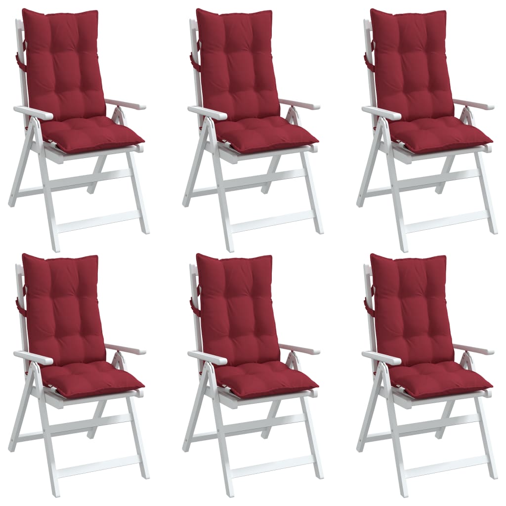 Almofadões p/ cadeira encosto alto 6 pcs oxford vermelho tinto