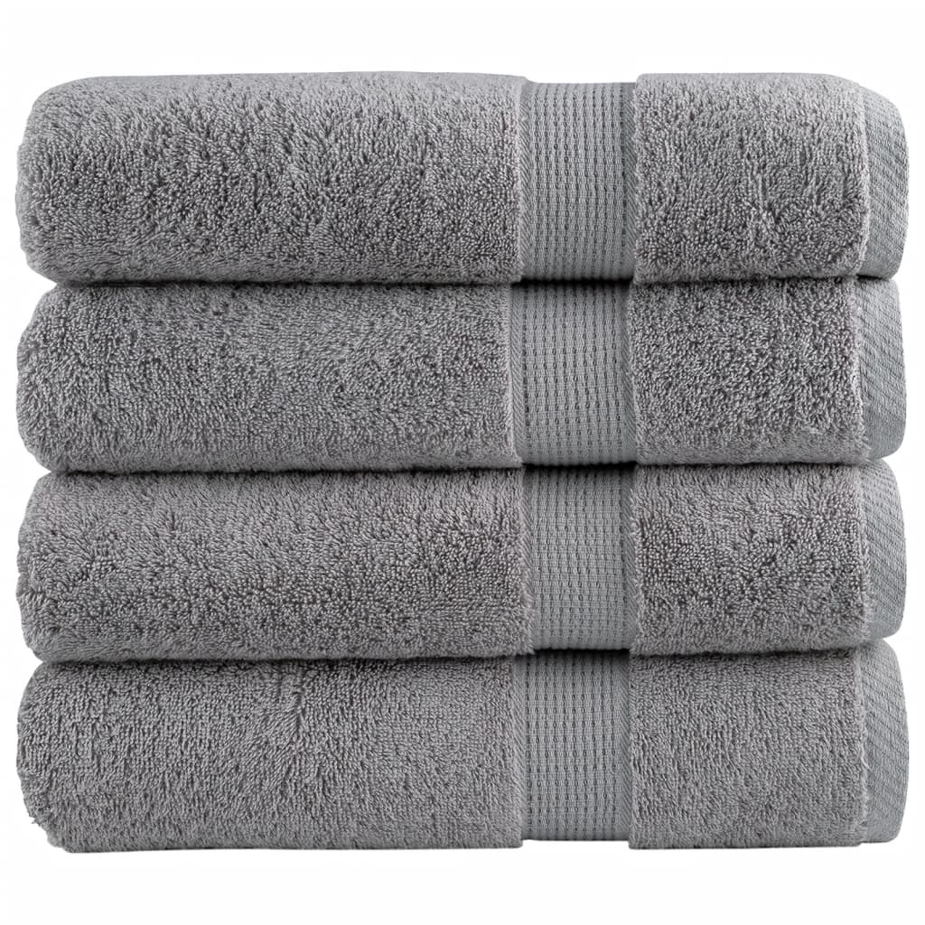 Toalhas de banho premium solund 4pcs 100x150cm 600gsm cinzento