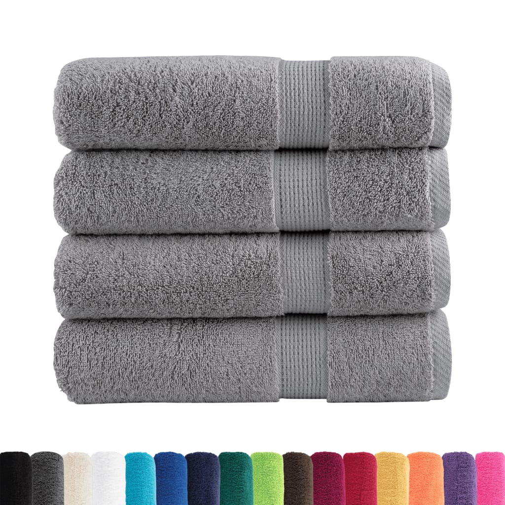Toalhas de banho premium solund 4pcs 100x150cm 600gsm cinzento