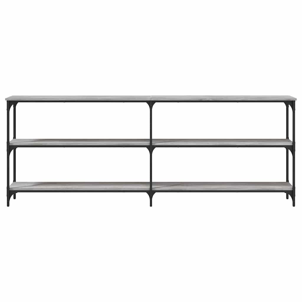 Mesa consola 200x29x75 cm derivados de madeira cinzento sonoma