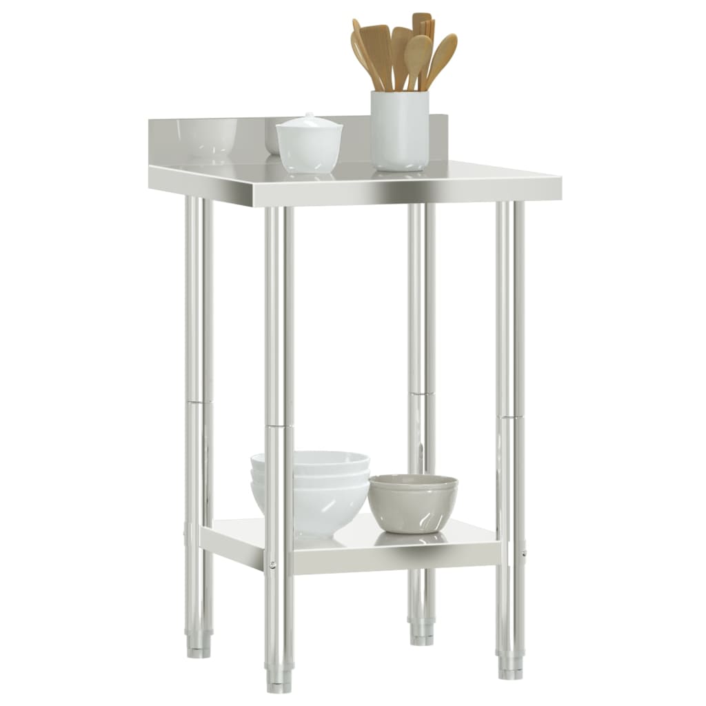 Mesa cozinha rebordo antissalpicos 55x55x93 cm aço inoxidável