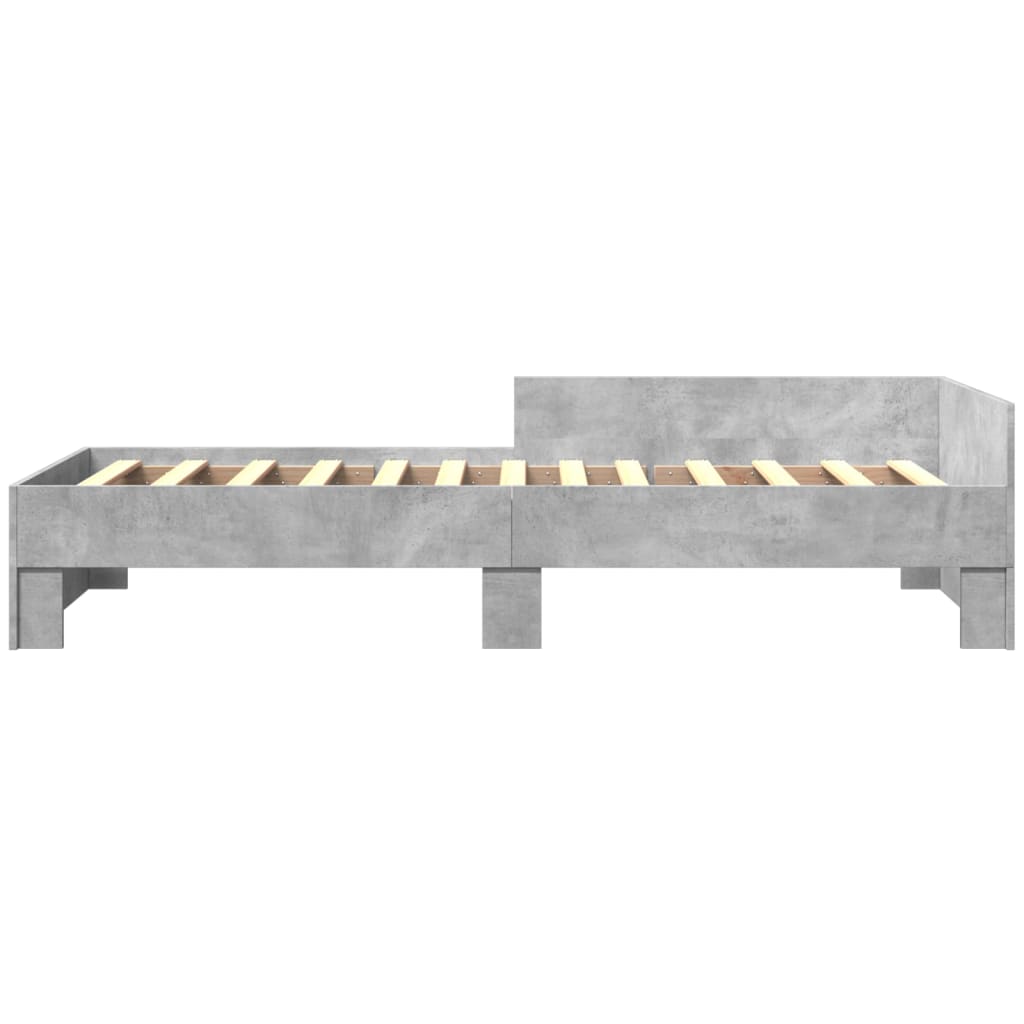 Estrutura de cama 75x190 cm derivados de madeira cinza cimento