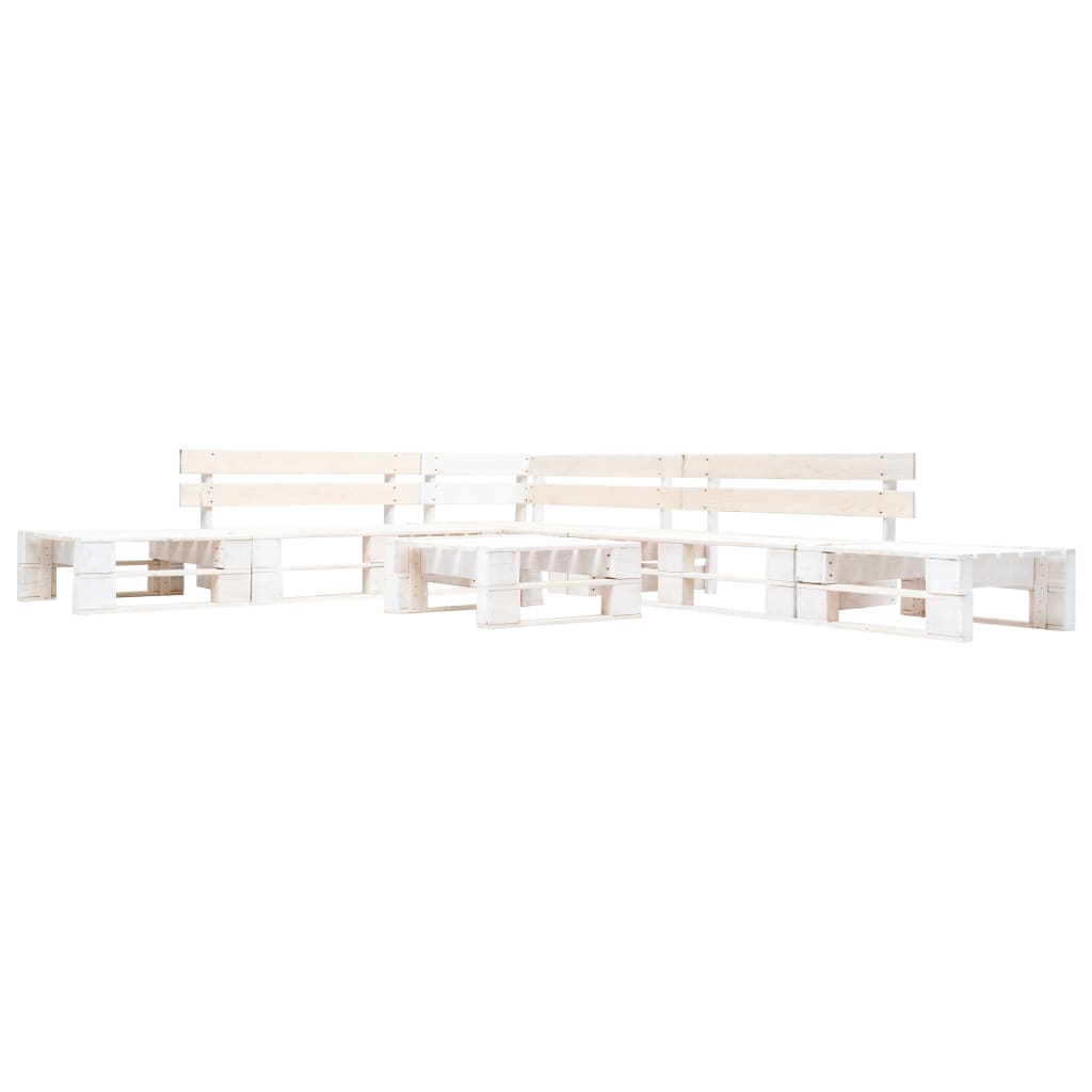 Sofás de paletes para jardim 6 pcs madeira branco