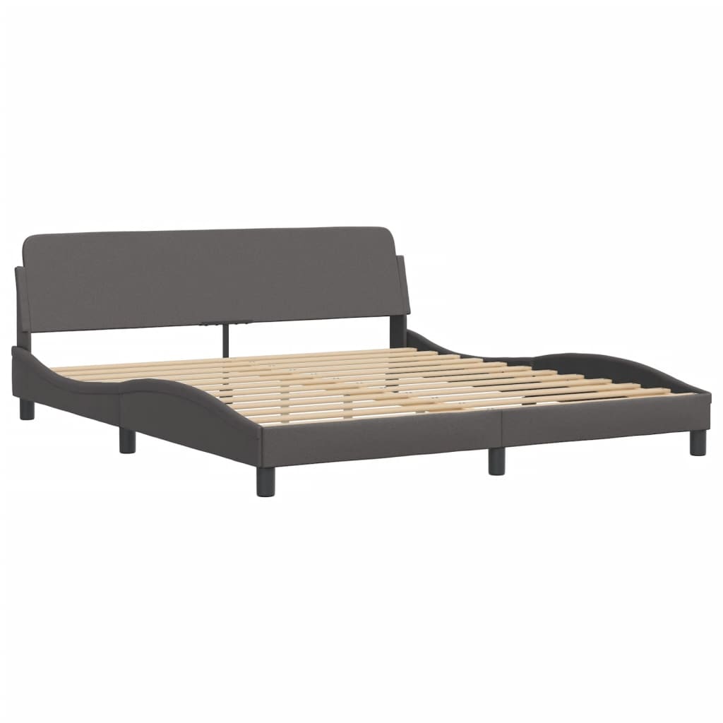 Cama com colchão dover 180x200 cm couro artificial cinza
